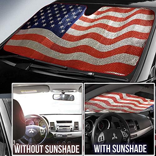 Голема мравка Сончева сенка, шофершајбна Сонце сенка Американско знаме Сончеви Сонцеви го одржуваат возилото ладно најдобро УВ -зраци за