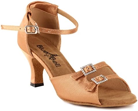 Bluebell чевли рачно изработена женска сала за латински салса натпревари за танцување чевли-3 “потпетици-потпетици