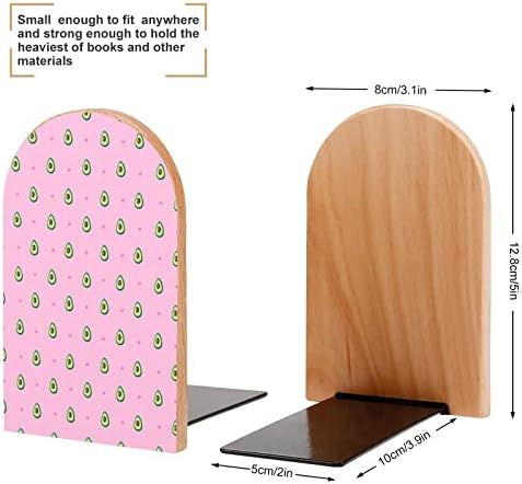 Авокадо и Срца На Розова Книги Декоративни Печати Дрво Книга Завршува За Полица Пакет од 1 Пар
