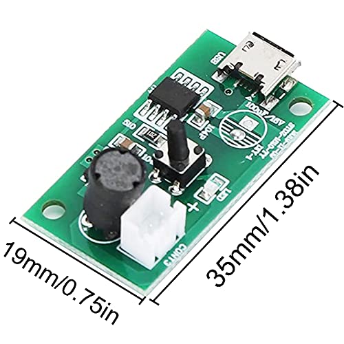 Dkardu Micro USB Humidifier Module, 108kHz 2W 20 mm Ултразвучен атомизатор на атомизатор за магла за возачи Атомизатор за контрола на