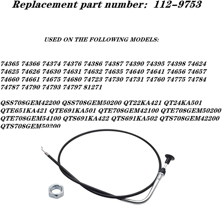 Fascinatte 112-9753 Choke кабел за косилка за тревник Торо Тимчетер
