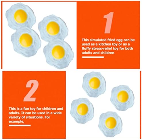 Кисангел 4 парчиња лажни пржени јајце вештачки пржени јајца стискаат играчки со јајца за реквизити на шега
