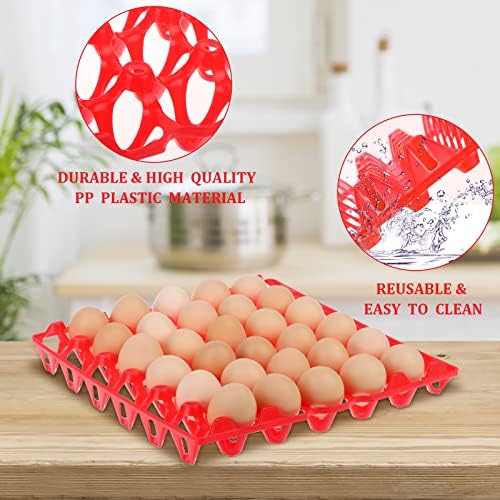 6-пакувања Пластични гајби за јајца од јајца 30-јајца за домашни земјоделци од пилешко месо, картони со јајца, држат повеќе јајца,
