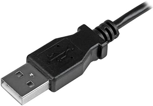 Startech.com 2m 6 ft Micro-USB Charge-and-Sync Кабел-микро-USB на левиот агол-m/m-USB до кабел за полнење со микро USB-24 AWG Black