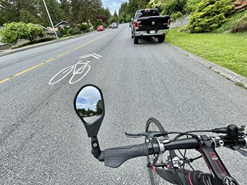 Hafny New Bar End Bike Mirror, HD автомобилски одделенија стаклени леќи, голема површина, распрскувано, прилагодливи со мулти-агол, огледала