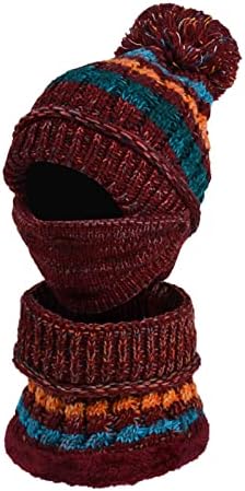 Зимски жени плишани топла задебелена боја што одговара на плетена капа Биб Биб Интегрирана волна капа девојка перика