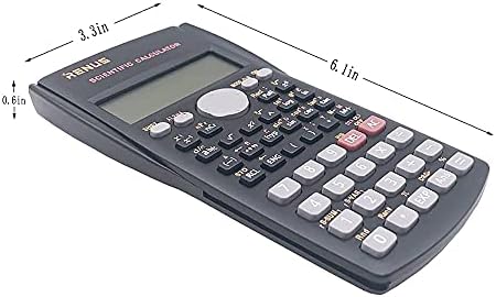 Ренус 8 пакувања, калкулатор за функција на научен калкулатор со 2-линиски инженеринг за ученици и наставници 16 ААА батерии вклучени