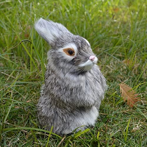 Пакет од 2 велигденски зајаци фигурини мини крзнени зајачиња за корпа/бебиња туш Деца новороденче/фотографија за фотографии/Домашна