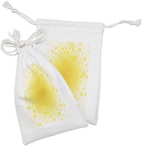 Амбесон Жолта Ткаенина Торбичка Сет од 2, Апстрактни Мали Кружни Точки Обрасци И Форми Центрирано Сонце Со Забележана Дизајн Уметност,