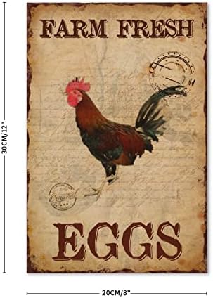 Рустикален стил Дрво знак со фарма свежо јајца од петелка wallид украсете дрвена плакета за продавница од влезна врата кујна фарма куќа