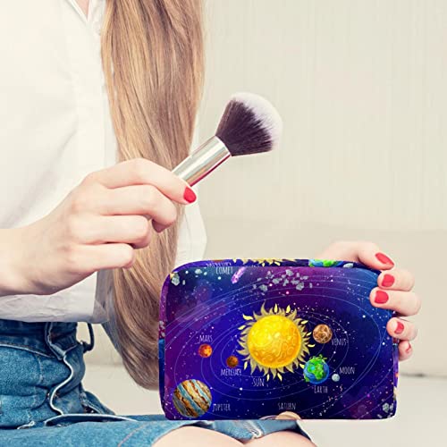 Тоалетна Торба Козметичка Шминка За Патување Организатор Торбичка За Миење Торбичка Со Патент Планети Ѕвездено Небо Вселена За Патни Додатоци