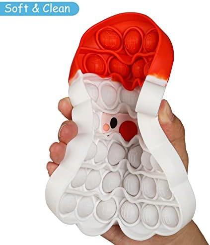 Божиќ 2 пакувања поп меур Сензорни играчки, Дедо Мраз и маж од ѓумбир, стискајте сензорни играчки, Божиќни новини за деца, алатки за олеснување