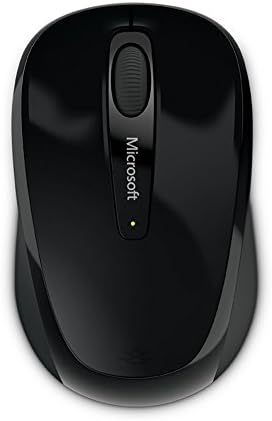 Мајкрософт безжичен мобилен глушец 3500 - црна. Удобен дизајн, десна/лева употреба, безжична, USB 2.0 со нано предавател за компјутер/лаптоп/работна