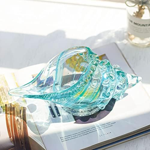 Qfkris рачно разнесено стакло од стакло од школка за курини за домашно декорирање уметност стакло скулптура на конч