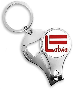 Латвија Национално знаме црвена шема на нокти прстен прстен клуч за шишиња со шишиња со шише