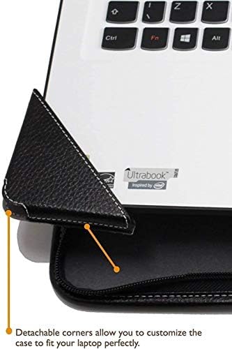 Бронел - Контура серија - Црна тешка кожна заштитна кутија - Компатибилен со лаптопот Asus Vivobook 14x 14