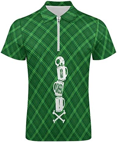 Смешни голф кошули за мажи Сент Патрик Денот Голф кошула Зелена хавајска летна плажа Обични маици, голф поло маица