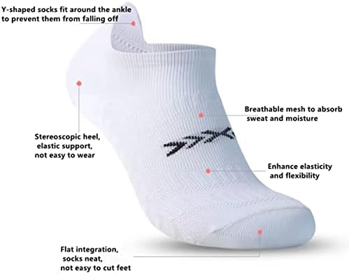 Fesimnucv чорапи за мажи и жени 4/7paries ， ниско сечење компресија што работи чорап со поддршка на глуждот