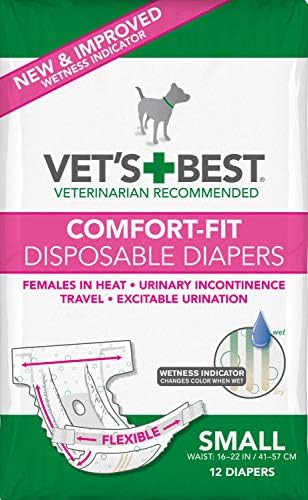 Најдобрите пелени на ветеринар За Женски Кучиња, Удобност За Еднократна Употреба, Мали, 12 Брои, 12 Пакет