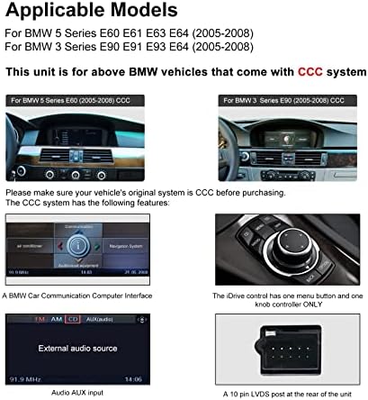 Автомобил ГПС Навигатор Андроид 11.0 Авто Стерео за Бмв 3 5 Серија Е60 Е90 со iDrive Систем Задржан IPS Екран На Допир