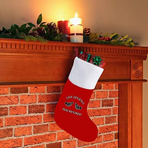 Легендата има пензионирано Божиќни чорапи црвен кадифе со бела торба за бонбони Божиќни украси и додаток на семејна забава