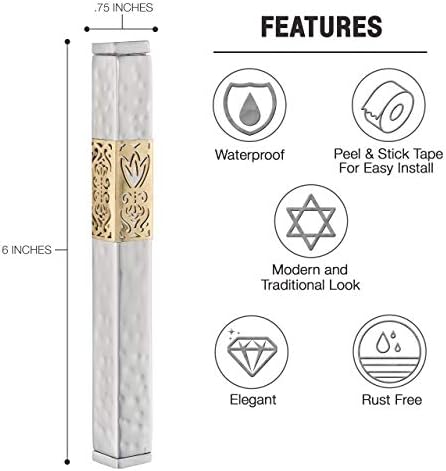 A & S Mezuzot алуминиум Мезуза случај во дизајн на калинка водоотпорни подароци на Јудаица за домашно благословување и заштита