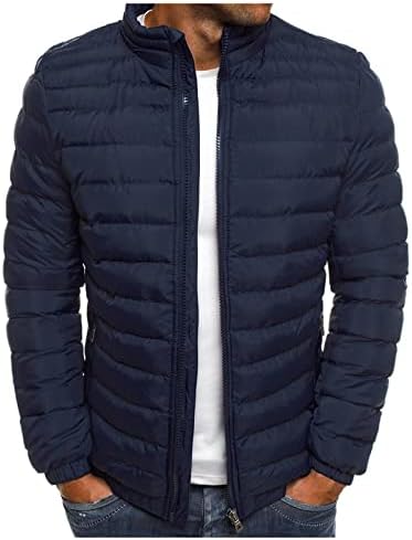 Менс палто, плус големина со долги ракави со долги ракави мажи кои се трендираат на активни зимски високи врат -јакни се вклопуваат