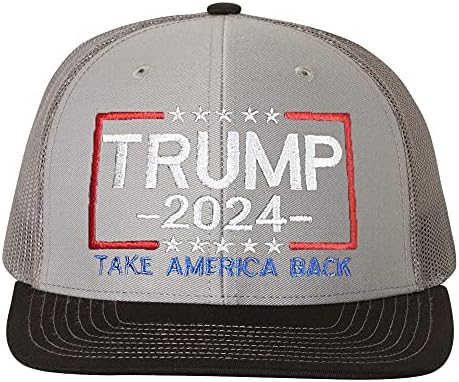 Тропични капи возрасни извезени Трамп 2024 Земете Америка назад 6 панел Камиер капа