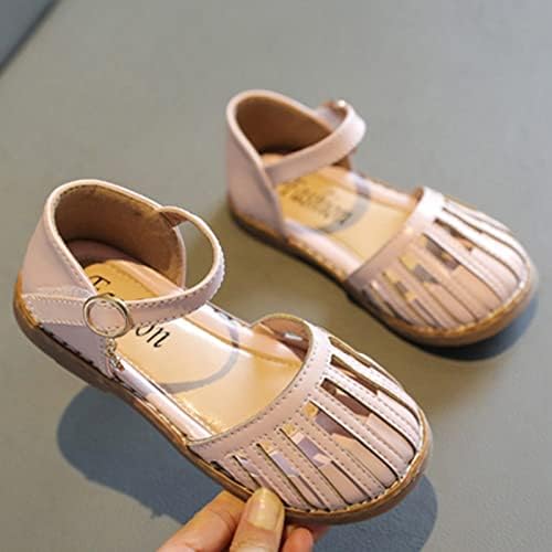 Деца сандали мода бебе Отворено пети принцези чевли меки солети исечени сандали на плажа Мери Janeејн рамни чевли