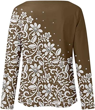 Маица женска летна есен облека со долги ракави екипаж памук памук графички обичен блуза за жени РК РК