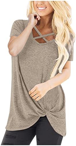 2023 облека со краток ракав памук v вратот лабав вклопување опуштено вклопување завој обичен блуза за девојчиња лето есен тим