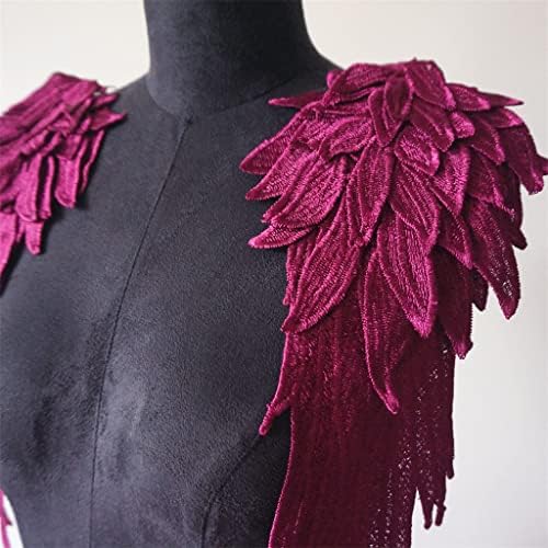 N/A 2 парчиња везење ангелско крило Апликација за шиење цветни јаки за венчаница наметка за невестински фустани облека DIY занаети