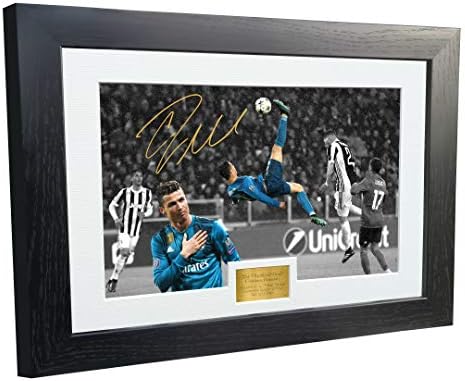 Голем А3+ Печати Кристијано роналдо 12х8 А4 Потпишан Надземни Цел / јувентус 0 Против Реал Мадрид 3 & 34; Автограф Фото Фотографија