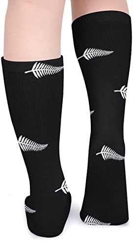 Плевел Нов Зеланд Маори Папрат Дебели Чорапи Новина Смешно Печатење Графички Секојдневни Чорапи Со Топла Средна Цевка За Зима