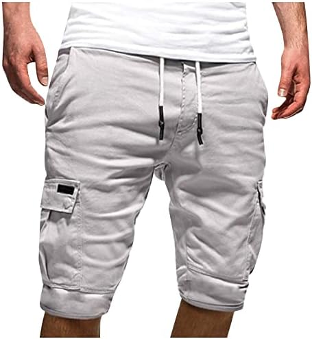 Менс атлетски шорцеви на отворено крпеница џебови комбинезони спортови алатки шорцеви панталони меки памучни шорцеви мажи