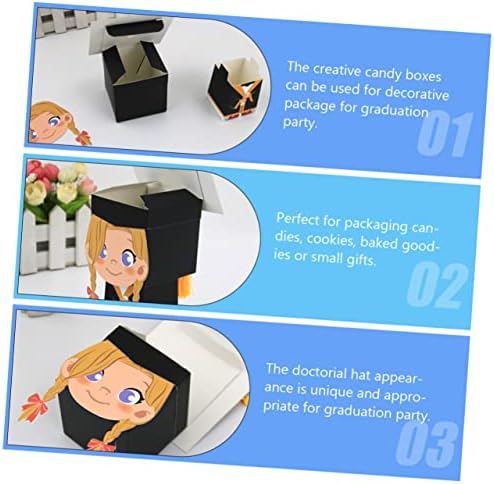 Амосфун 10 парчиња Дипломирање Кутија За Бонбони Кутија За Подароци За Бонбони Фаворизирајте Кутии За Подароци За Свадбени Чоколади Кутија За