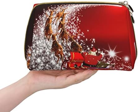 Огно Божиќ Магија Тоалет Торба Патување Организатор За Мажи И Жени, Лесна Кожа Шминка Торба Голема Козметичка Торба