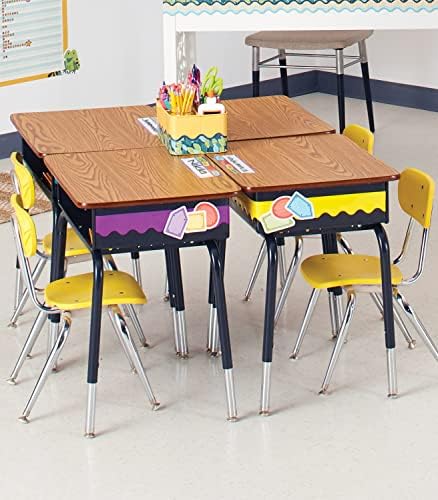 Карсон Делоса 65 стапки со пурпурна огласна табла, граници, граници во училницата за билтени, бела табла, плоча од плута, шкафче и