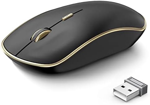 J JOYACCESS Тивок Глушец Безжичен, Пренослив Безжичен Компјутерски Глушец со 5 Прилагодливи Нивоа НА DPI, USB Глушец ЗА Работна