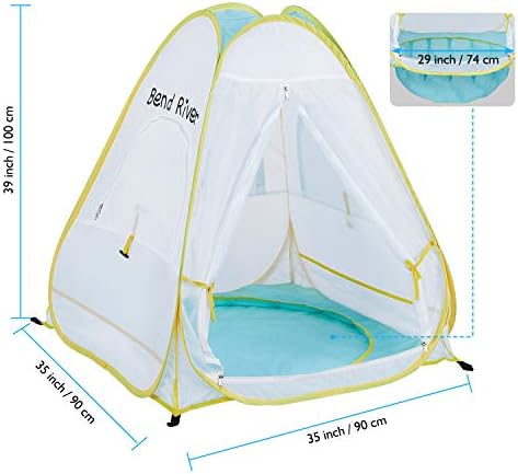 Бенд река се појави шатор за бебиња плажа, засолниште за сонце UPF 50+ со базен, преносна мрежа за комарци за новороденче