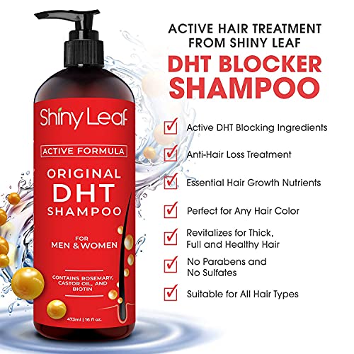 ДХТ блокатор шампон и балсам за опаѓање на косата со биотин за мажи, жени, третман на загуба на коса за опаѓање на косата, за раст на косата