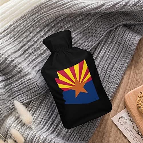 Аризона државно знаме мапа со топла вода шишиња гума вреќа со топла вода со симпатична покривка за период на олеснување на болката