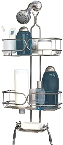Zenna Home Rustproof 4-насочен прилагодлив висина над-ту-ту-кади, со превртено складирање на шише, сапун сапун, куки за жилет и чаша