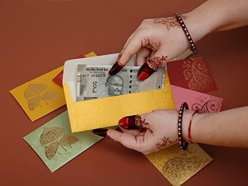 Saaaj традиционален дизајнер со повеќебојни пари плик, плик Шагун, свадба, ангажман, секоја прилика Покриеност за пари за подароци за