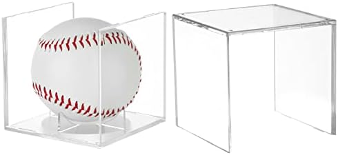 Лранфоу Бејзбол Случај Случај Дисплеј Случај, 2 Пакет Бејзбол Држач УВ Отпорни, Спречува УВ Зраци Од Менување На Топката Или Автограм