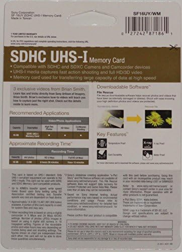 Sony 16gb Мемориска Картичка-HDHC UHS - I-Голема Брзина 40MB/s-SF16UY / WMBF2