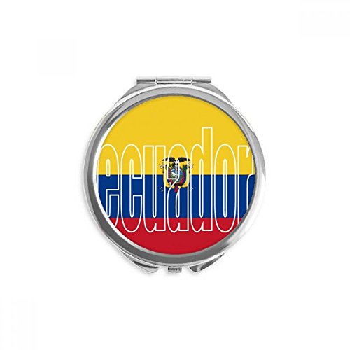 Еквадор Земја Знаме Име Рака Компактен Огледало Круг Преносни Џеб Стакло