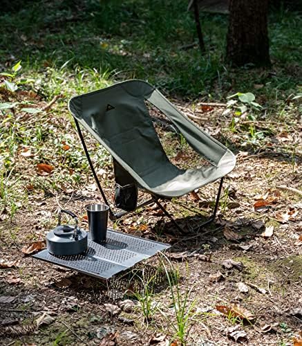 Iclimb ниско ултралејно компактно стол за преклопување на кампување со страничен џеб и торба за носење