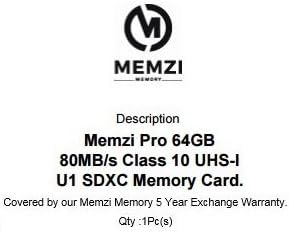 MEMZI PRO 64gb Класа 10 80MB / s Sdxc Мемориска Картичка За Panasonic Lumix GF, GH, Gm Серија Дигитални Камери