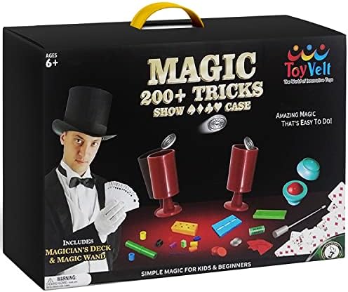 Магичен сет на Toyvelt Magic Tricks - Детски магичен комплет за почетници со над 200 трикови и упатства - часови на забава и учење